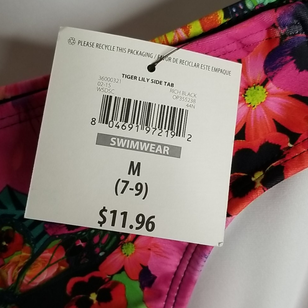 NWT OP Floral bikini bottom. Medium juniors. - Picture 4 of 7